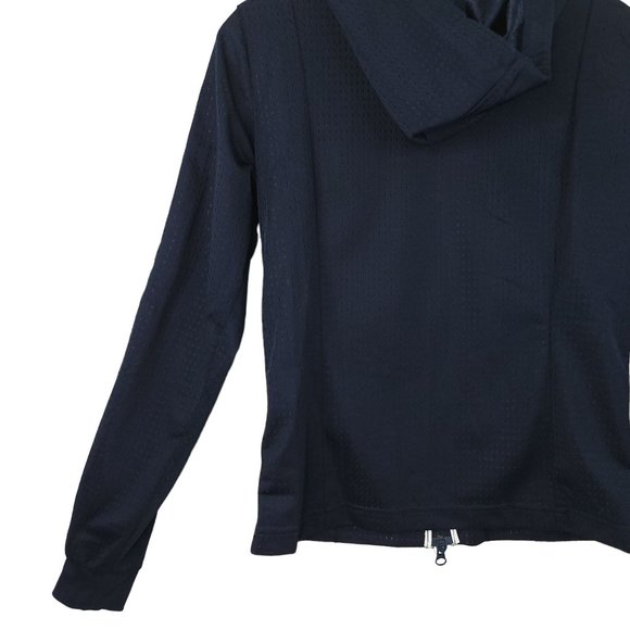 Nike Hooded Mesh Full Zip Athletic Track Jacket Size S Navy Blue White Yellow - Picture 15 of 16